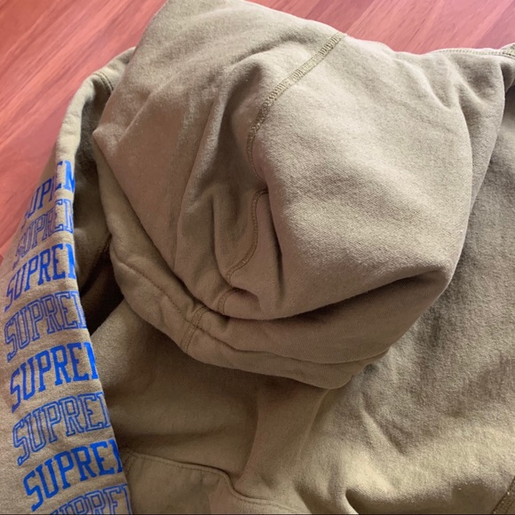 Olive green supreme hoodie m - Picture 4 of 6